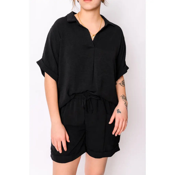Because I Said So Dolman Sleeve Top in Black - Womens