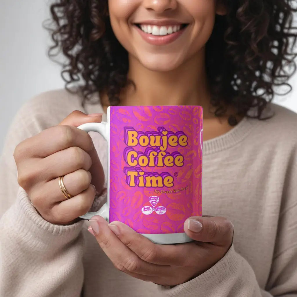 Gift glam with our Boujee Coffee Time© neon coffee mug. A bold boutique pick for lovers creatives and confidence