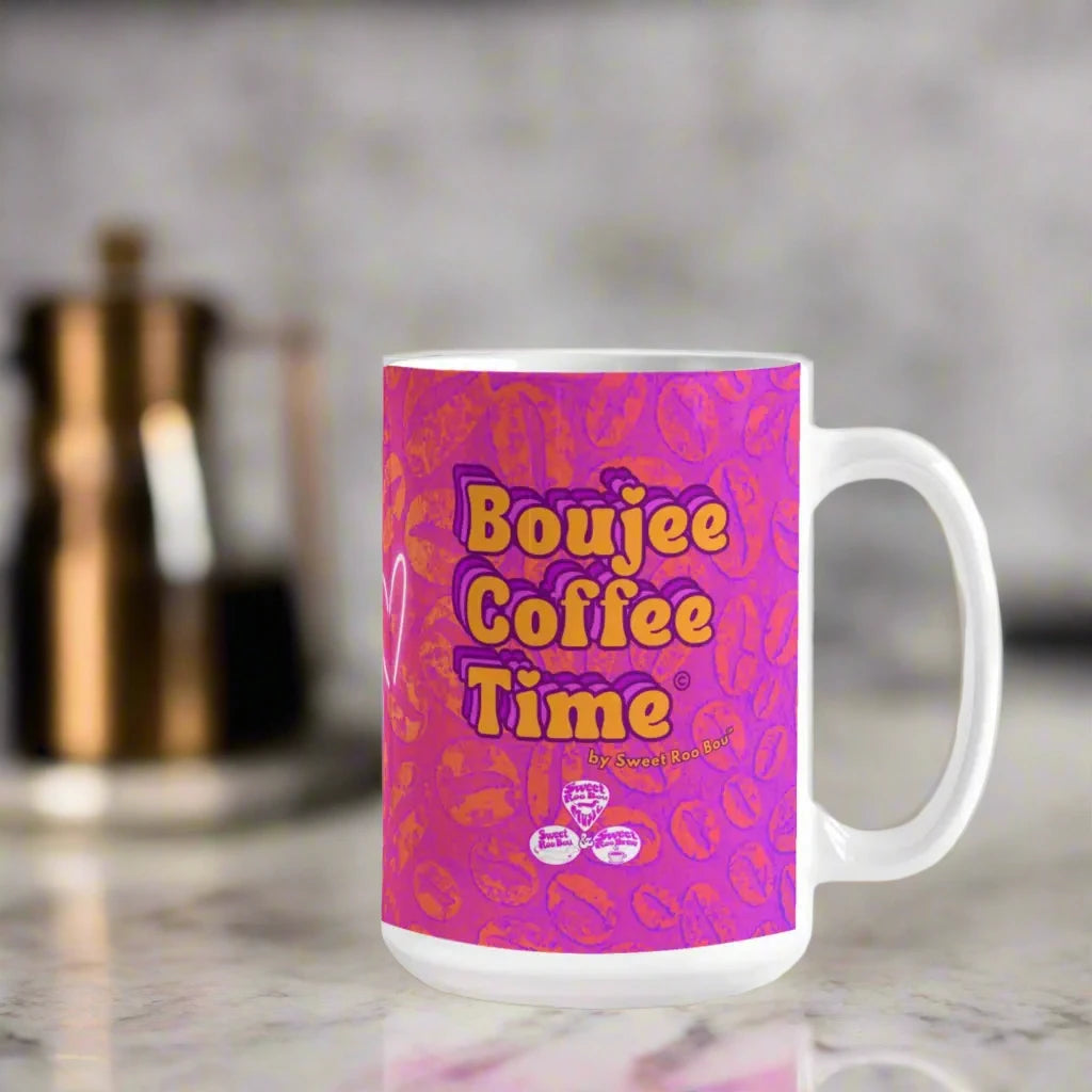 Gift glam with our Boujee Coffee Time© neon coffee mug. A bold boutique pick for lovers creatives and confidence