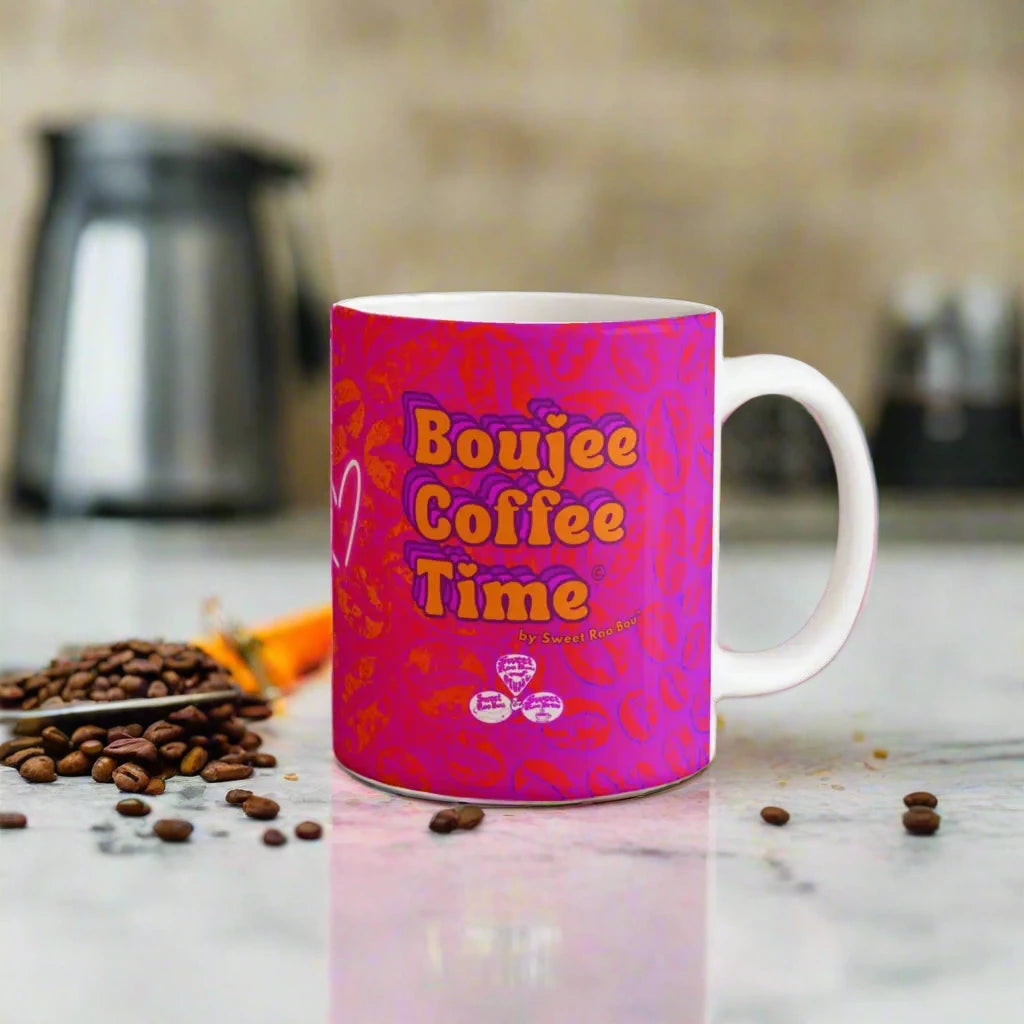 Gift glam with our Boujee Coffee Time© neon coffee mug. A bold boutique pick for lovers creatives and confidence