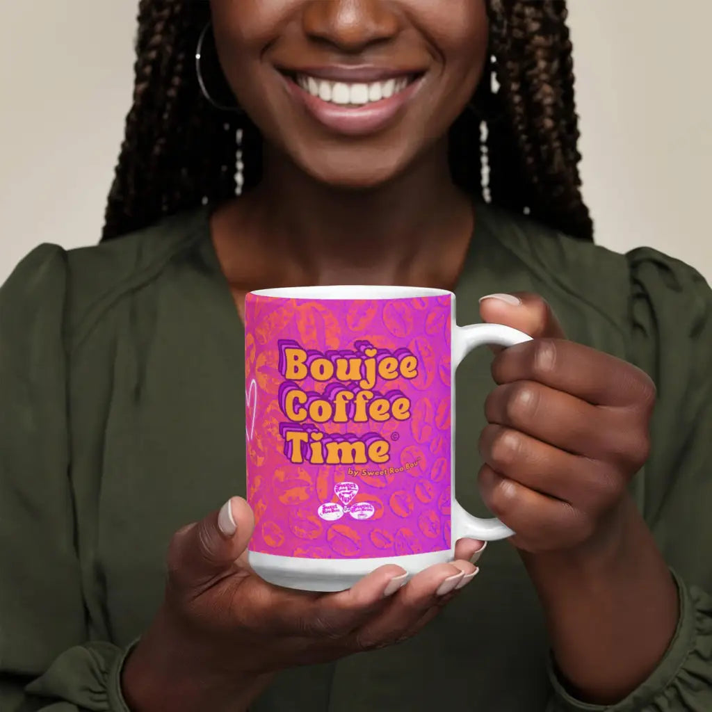 Gift glam with our Boujee Coffee Time© neon coffee mug. A bold boutique pick for lovers creatives and confidence