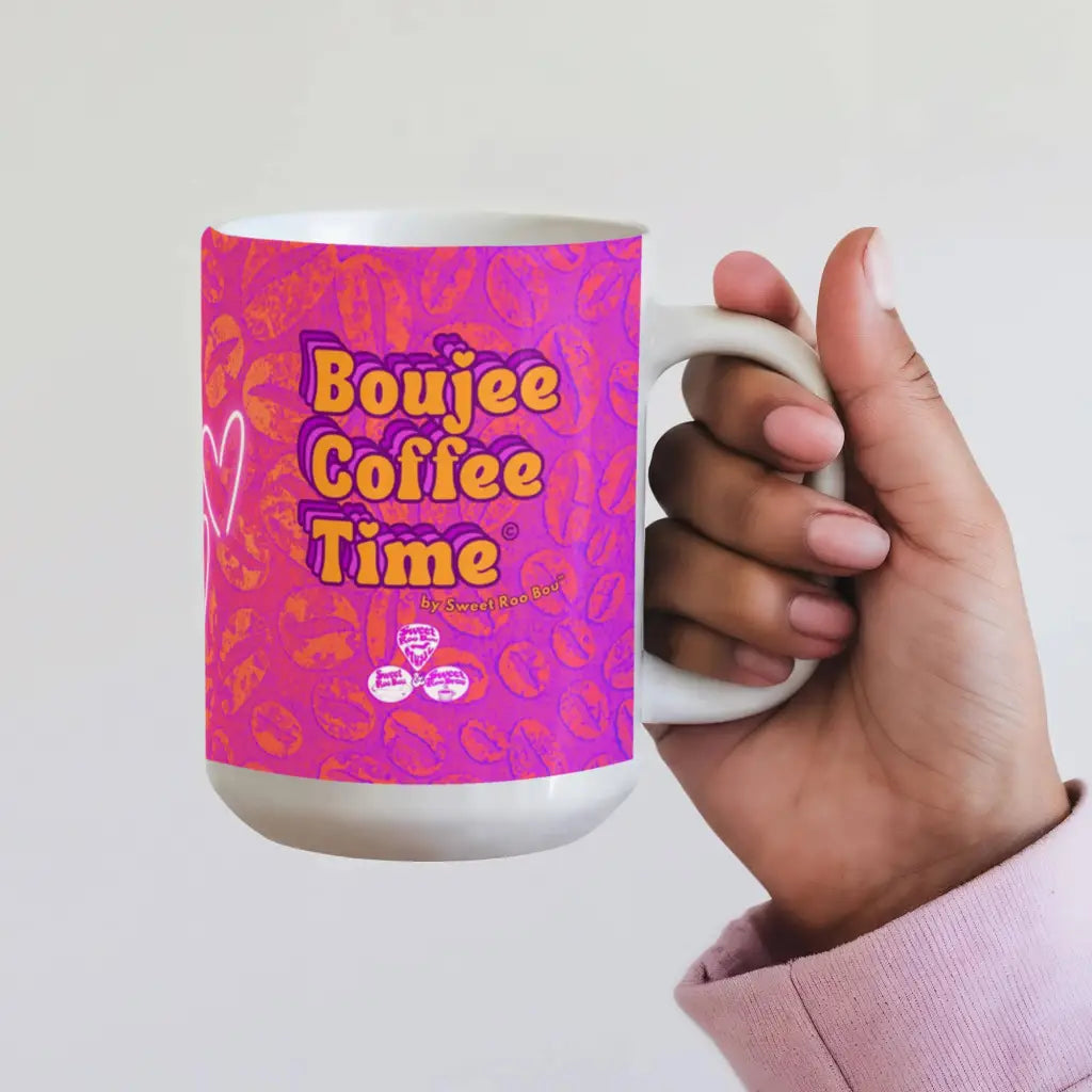 Gift glam with our Boujee Coffee Time© neon coffee mug. A bold boutique pick for lovers creatives and confidence