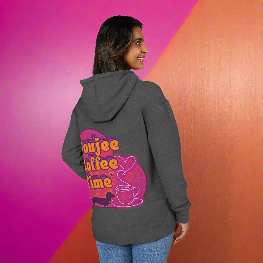 Cozy unisex French terry hoodie with bold coffee graphics. Available in sizes XS to 3XL for every Boujee Coffee lover’s