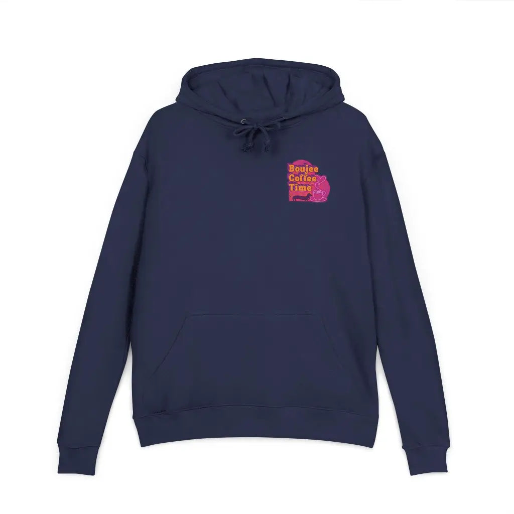 Cozy unisex French terry hoodie with bold coffee graphics. Available in sizes XS to 3XL for every Boujee Coffee lover’s