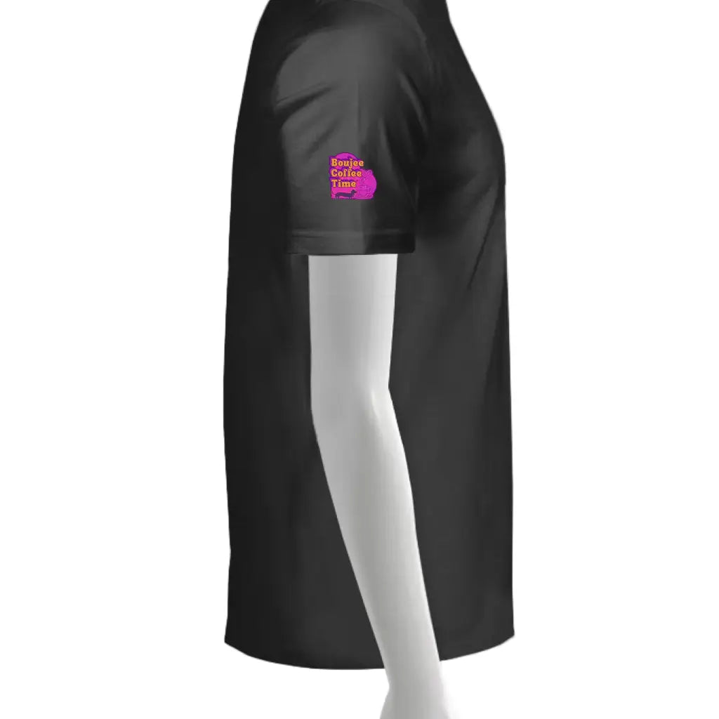 Boujee Coffee Time® Sporty Tee in bold colors moisture wicking fabric and sizes XS to 4XL. Plus size friendly