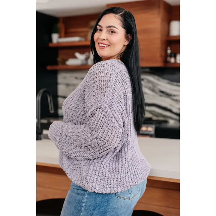 Captured My Interest Chunky V-Neck Sweater - Womens