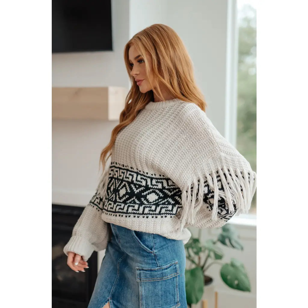 Our Don’t Waver Fringe Detail Sweater is the perfect piece to add a touch of style any outfit. Crafted from soft