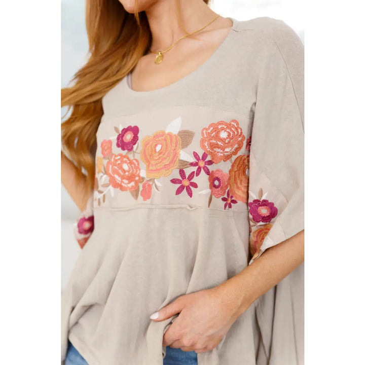 Isabel Embroidered Tunic in Mocha - Womens