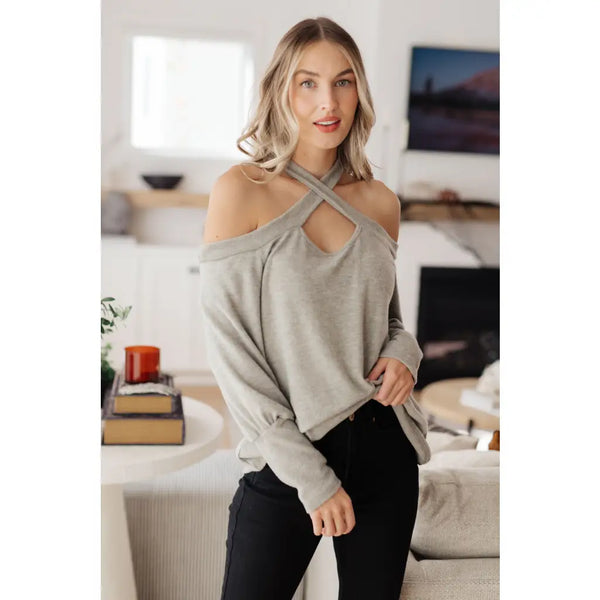 Making Moves Halter Long Sleeve Top - Womens