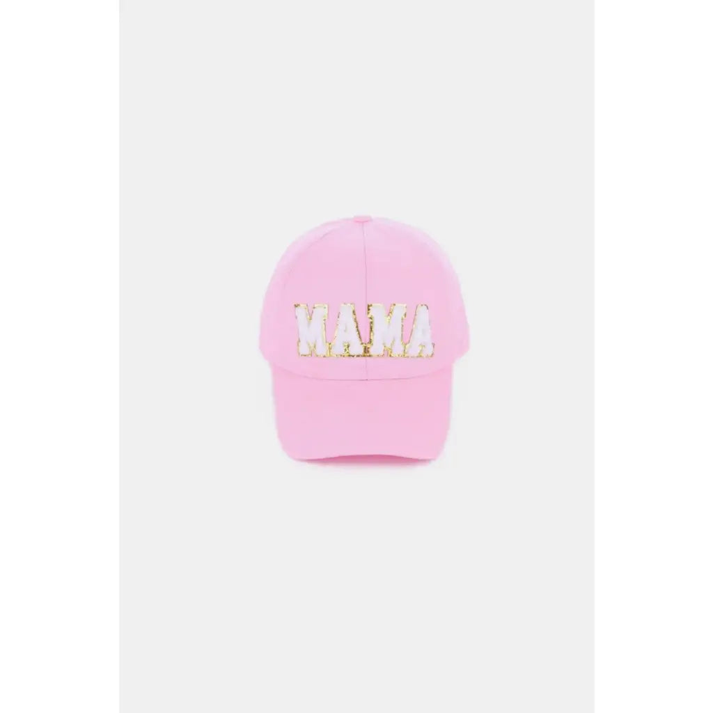 Stay stylish with the MAMA Chenille Patch Baseball Cap featuring a cozy chenille patch and adjustable fit. Perfect