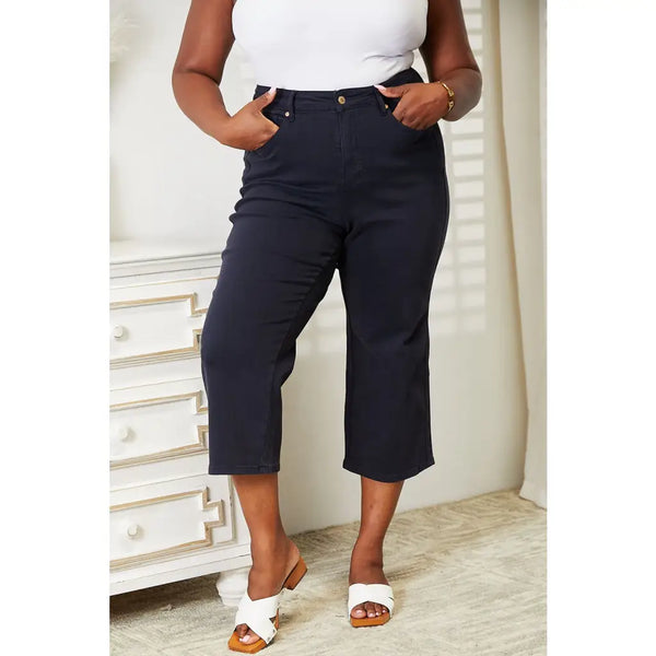 Navy Dreamer Tummy Control Judy Blue Cropped Jeans - 0(24)