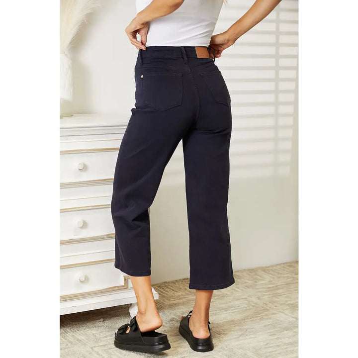 Navy Dreamer Tummy Control Judy Blue Cropped Jeans