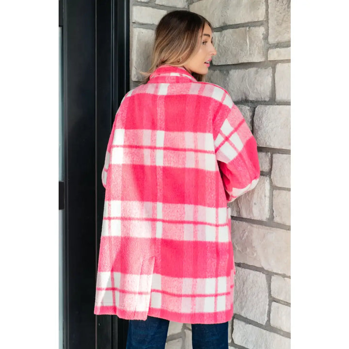 Passion in Pink Plaid Coat - Womens