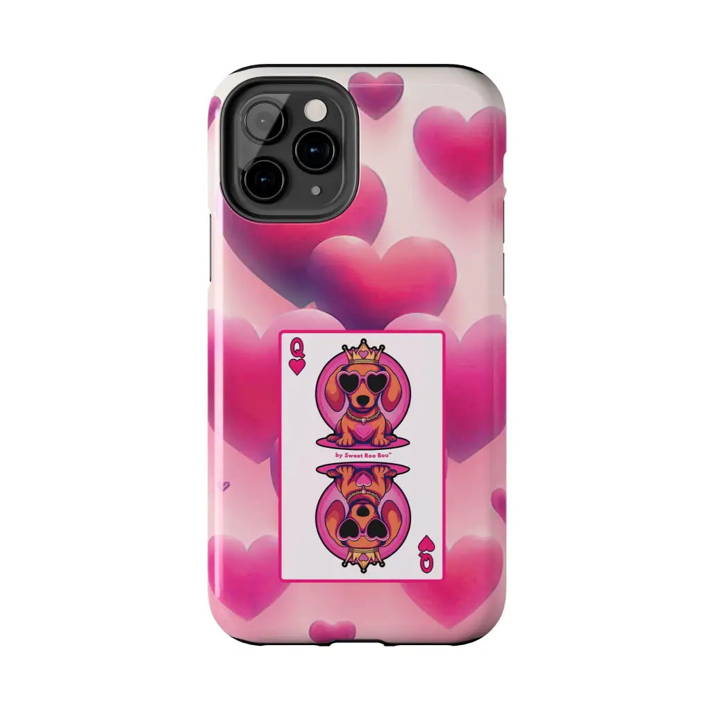 Queen of My Heart Pink Phone Case – Doxie Edition by Sweet Roo Bou™