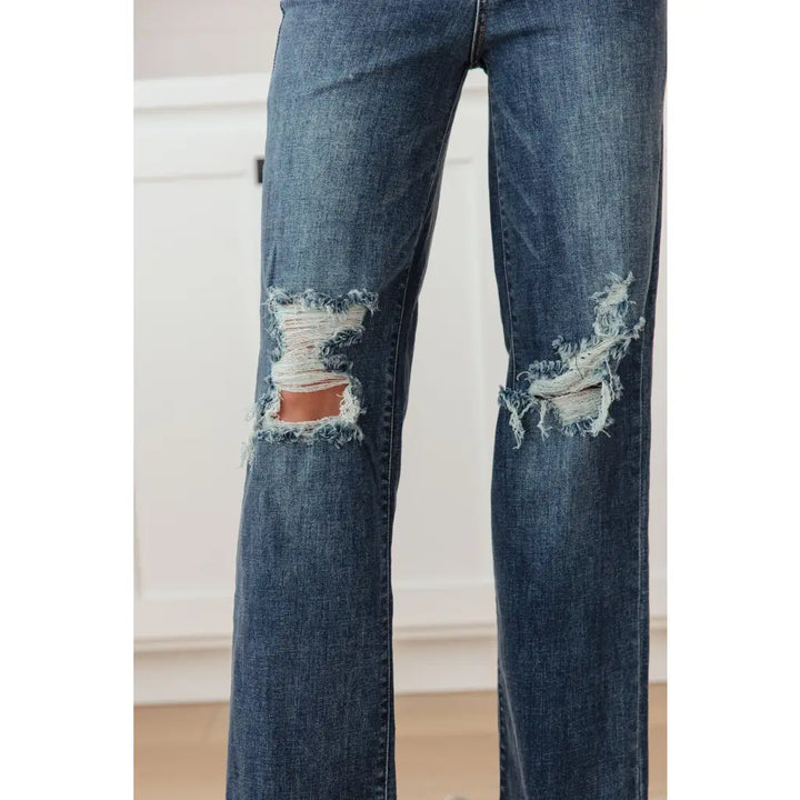 Rose High Rise 90’s Straight Judy Blue Jeans - Womens