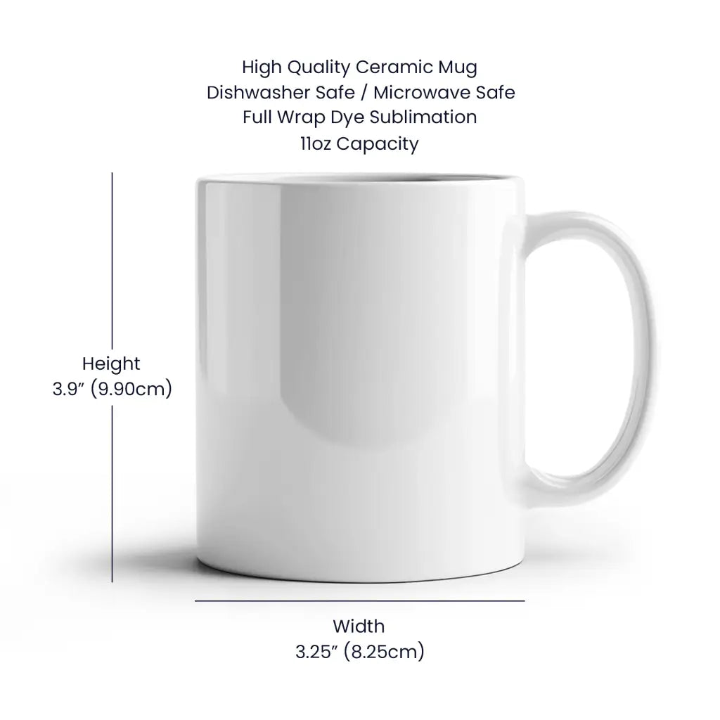 Classic white ceramic mug with Sweet Roo Bou™ design and Boujee Coffee Time© energy. Great gift in 11 or 15 oz.