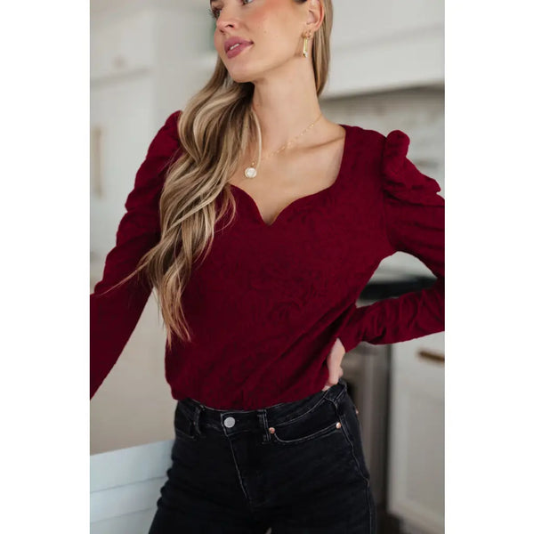 Such a Sweetheart Ruched Sleeve Top - Womens