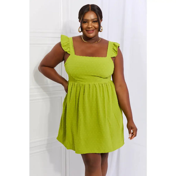 Sunny Days Mini Dress in Lime - S