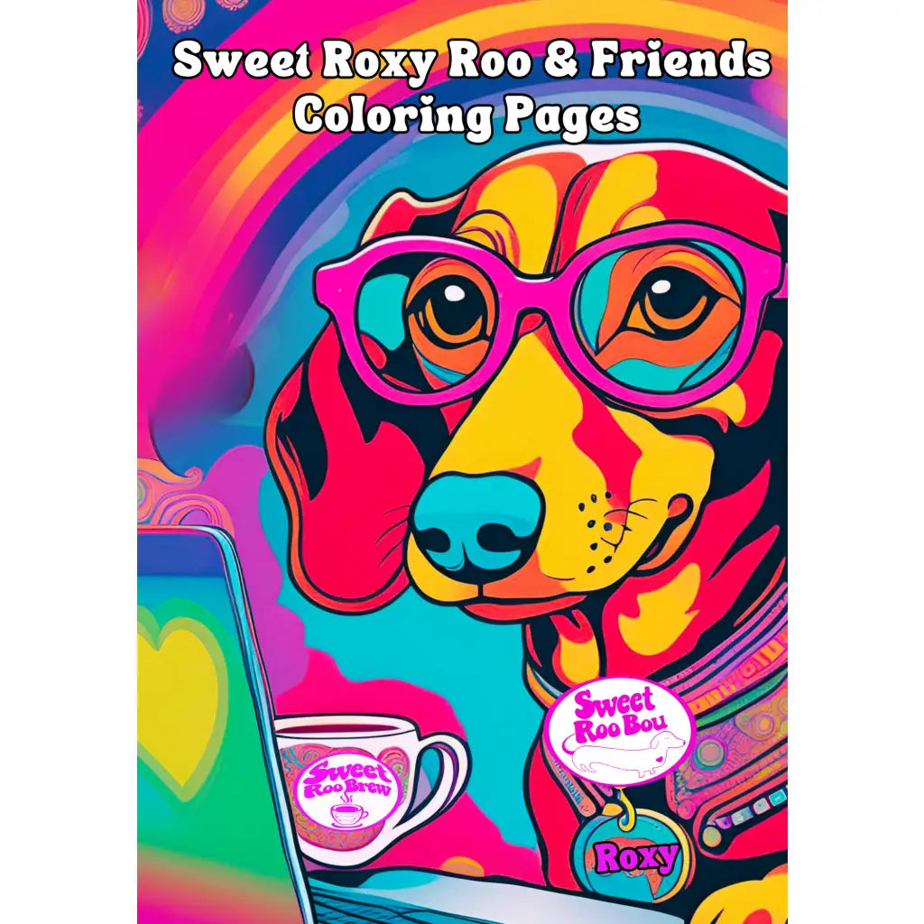 Boutique style coloring pages with Roxy Roo and friends. Digital download plus free shipping for subscribers. Print