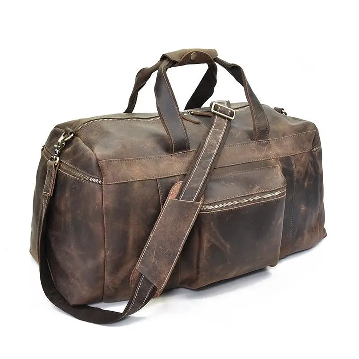 The Colden Large Capacity Leather Weekender Duffle Bag