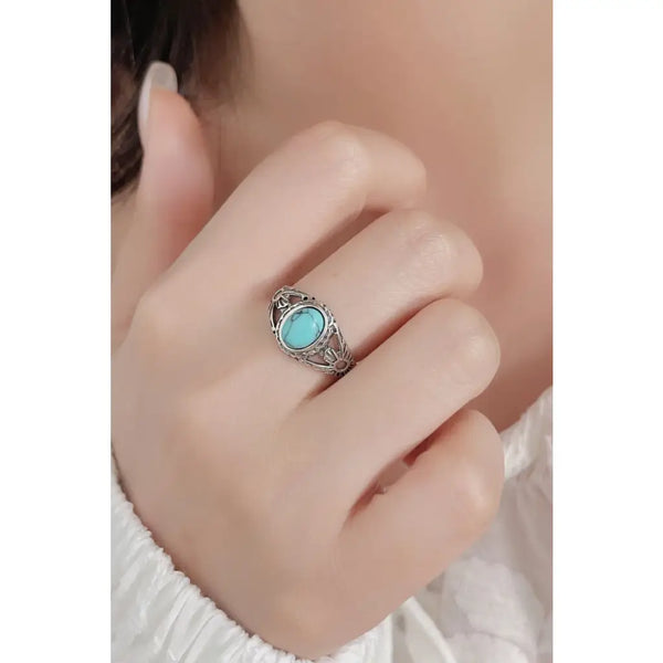 Turquoise 925 Sterling Silver Ring - 5