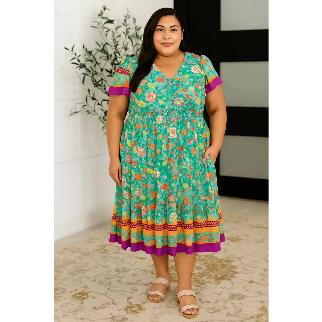Mint to Be Flutter Midi Dress SRB Boutique Plus Style Sweet Roo Bou Mint to Be Flutter Midi Dress SRB Boutique Plus Style Sweet Roo Bou