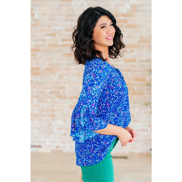 Willow Bell Sleeve Top in Royal - Tops