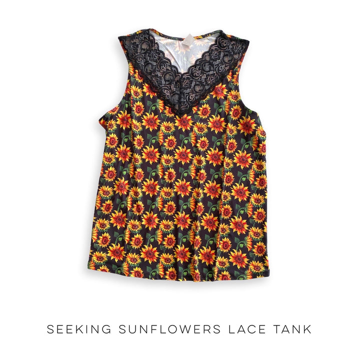 Seeking Sunflowers Lace Tank Top Sweet Roo Bou LLC