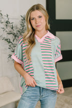 That Cool Pink and Green Striped Top
