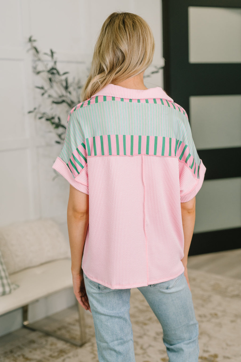 That Cool Pink and Green Striped Top