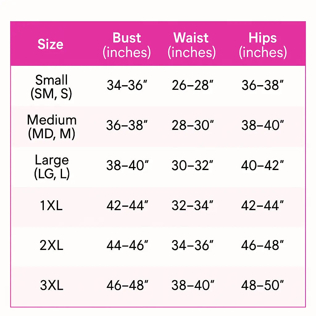 SRB Sizing Guide Chart