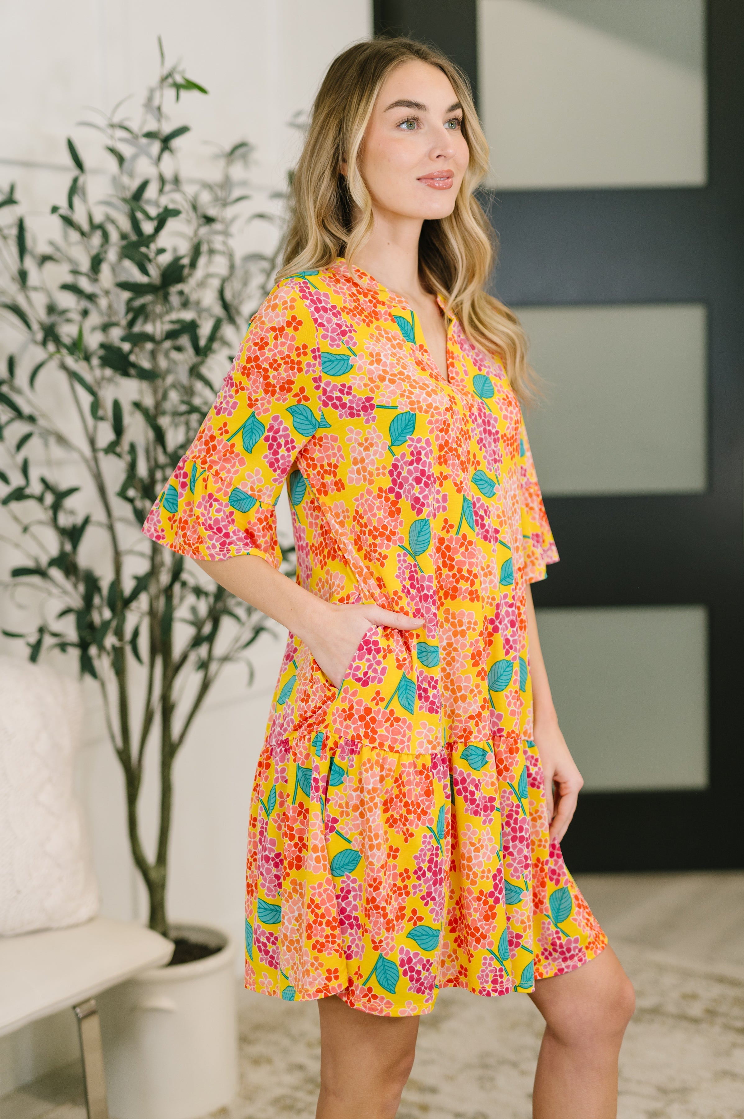 Sunlit Blooms Mini Dress