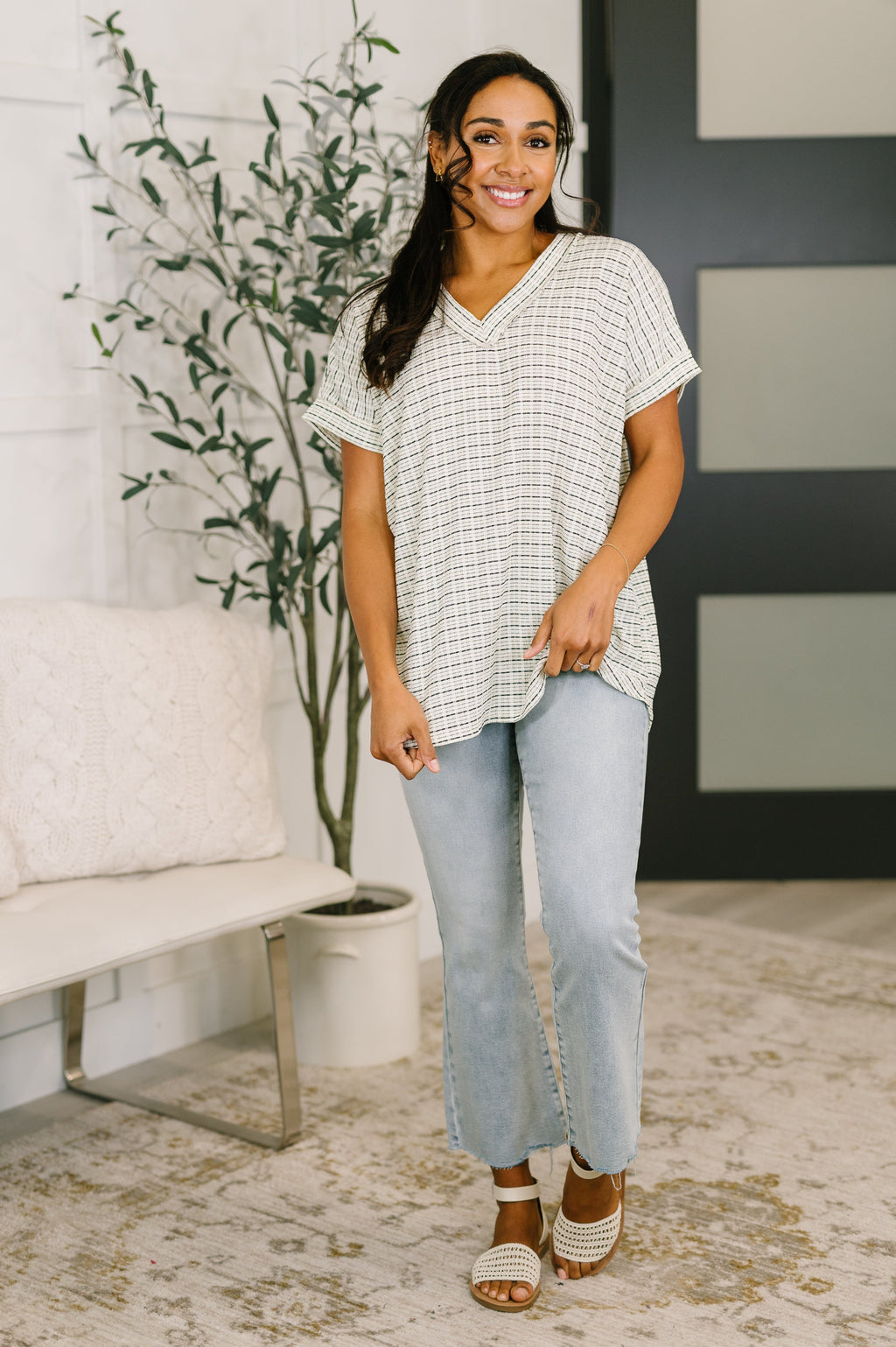 Catch Me Relaxing V-Neck Top