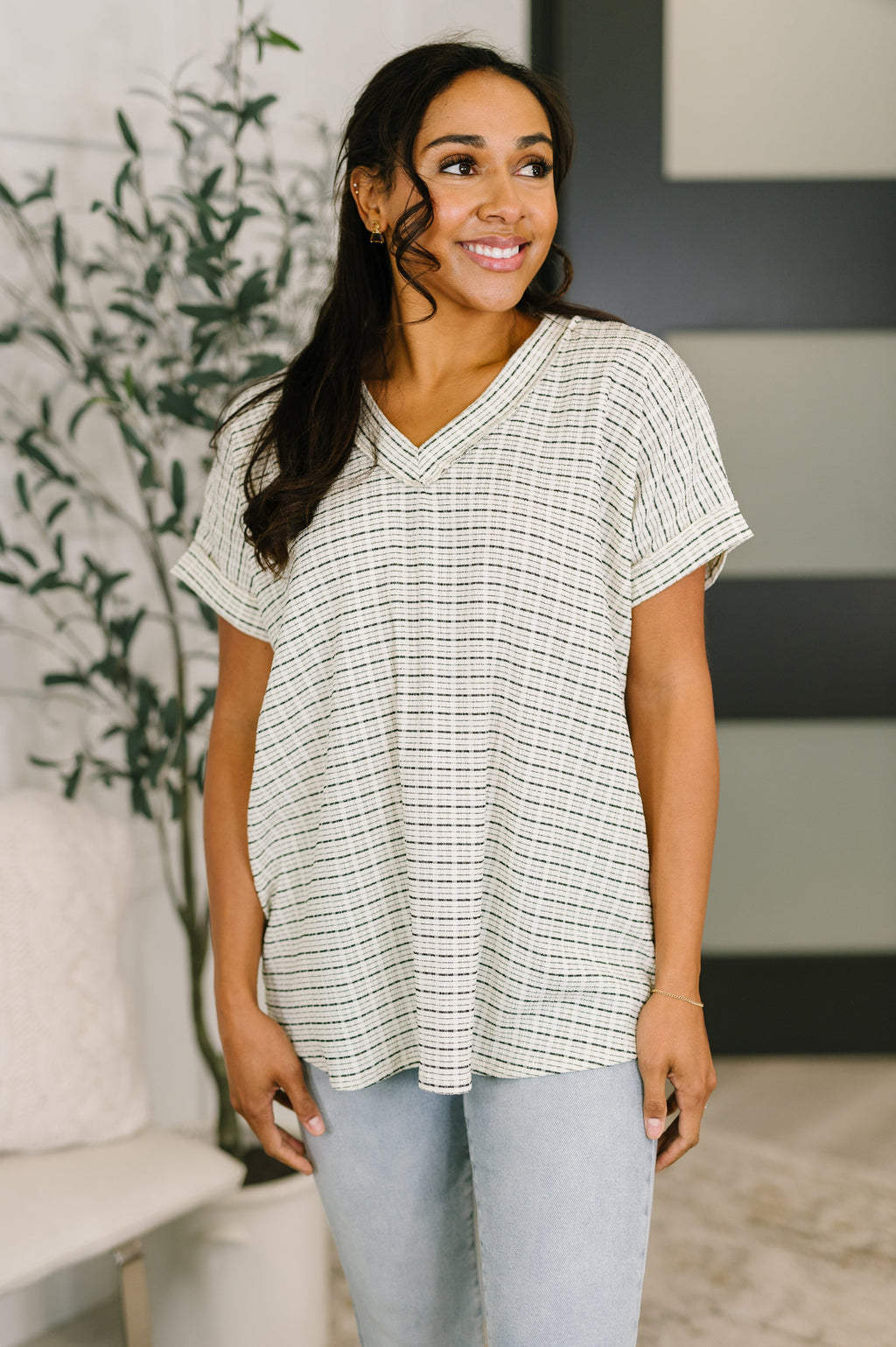 Catch Me Relaxing V-Neck Top