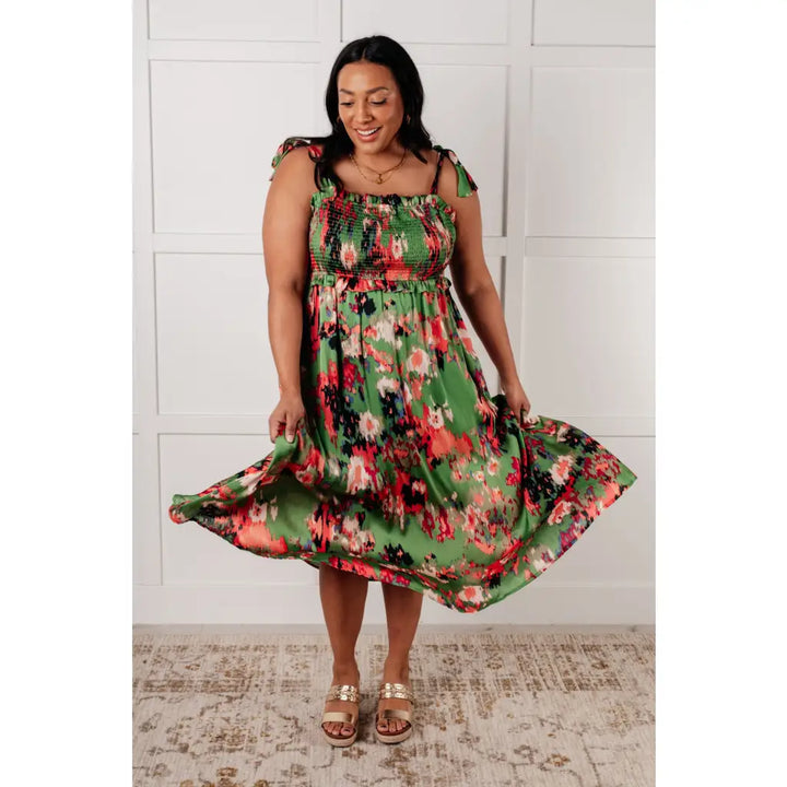 A Little While Longer Dress in Green - Dresses