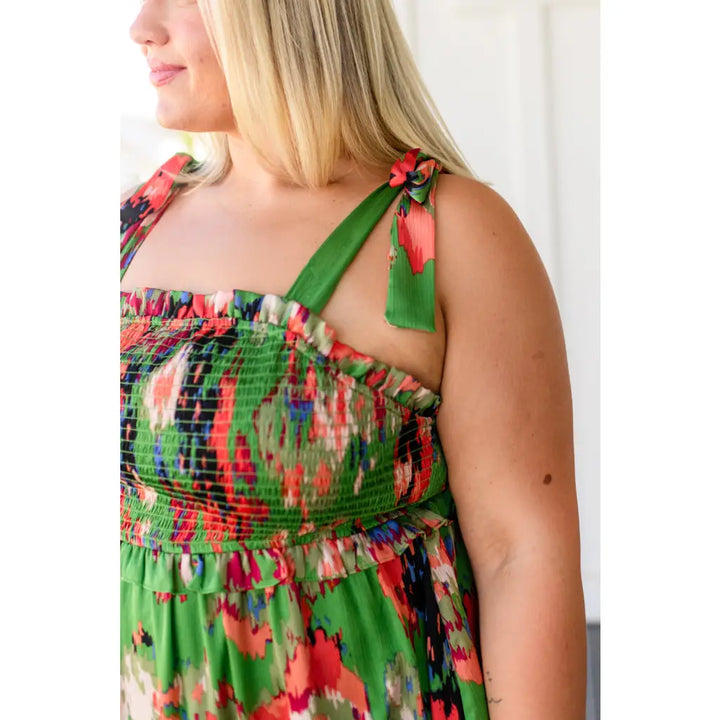 A Little While Longer Midi Dress in Green - Dresses