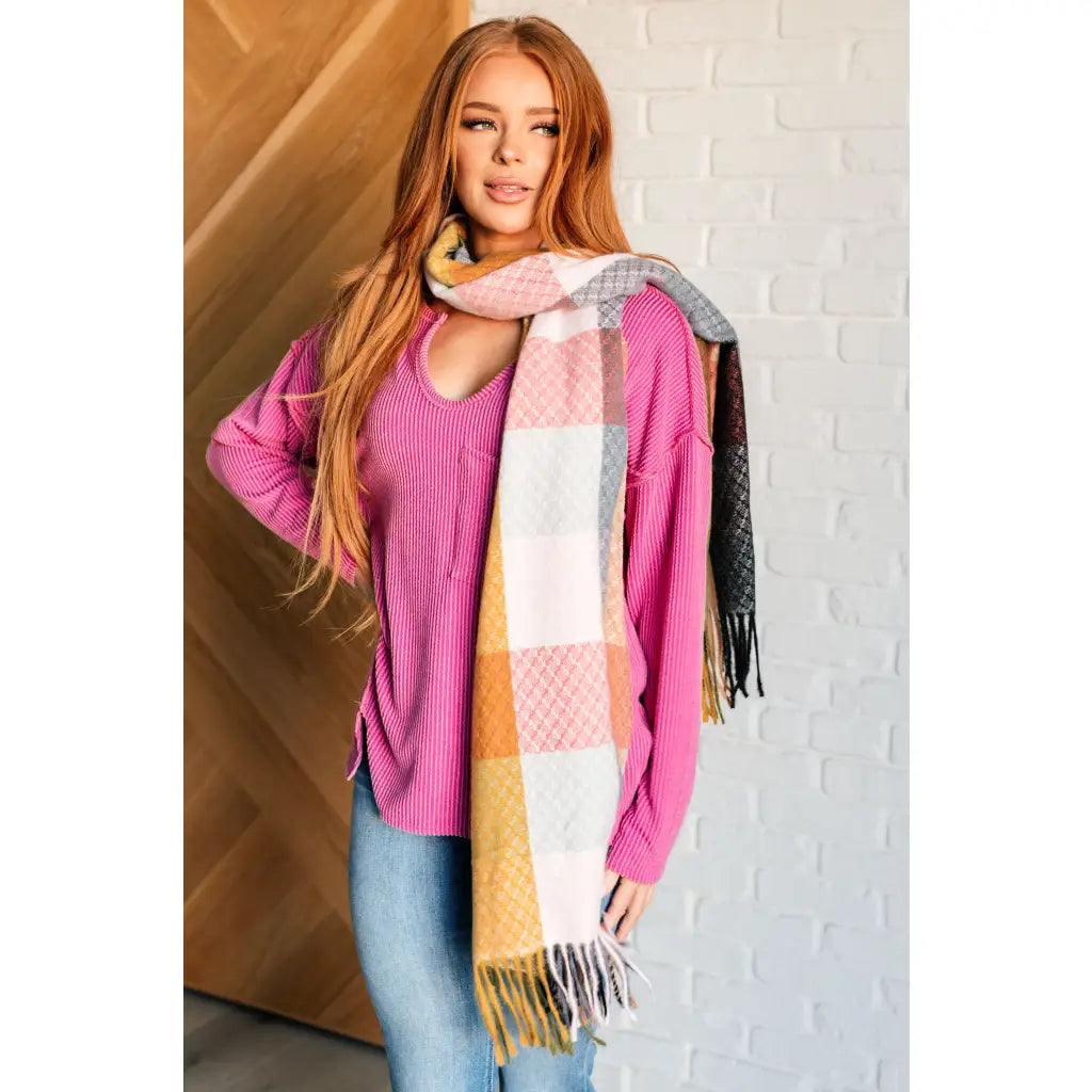 Get cozy in our A Notch Above Ribbed Knit Top Pink! This stretchy and oversized long sleeve top features a unique notch