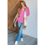 Get cozy in our A Notch Above Ribbed Knit Top Pink! This stretchy and oversized long sleeve top features a unique notch