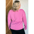 Get cozy in our A Notch Above Ribbed Knit Top Pink! This stretchy and oversized long sleeve top features a unique notch