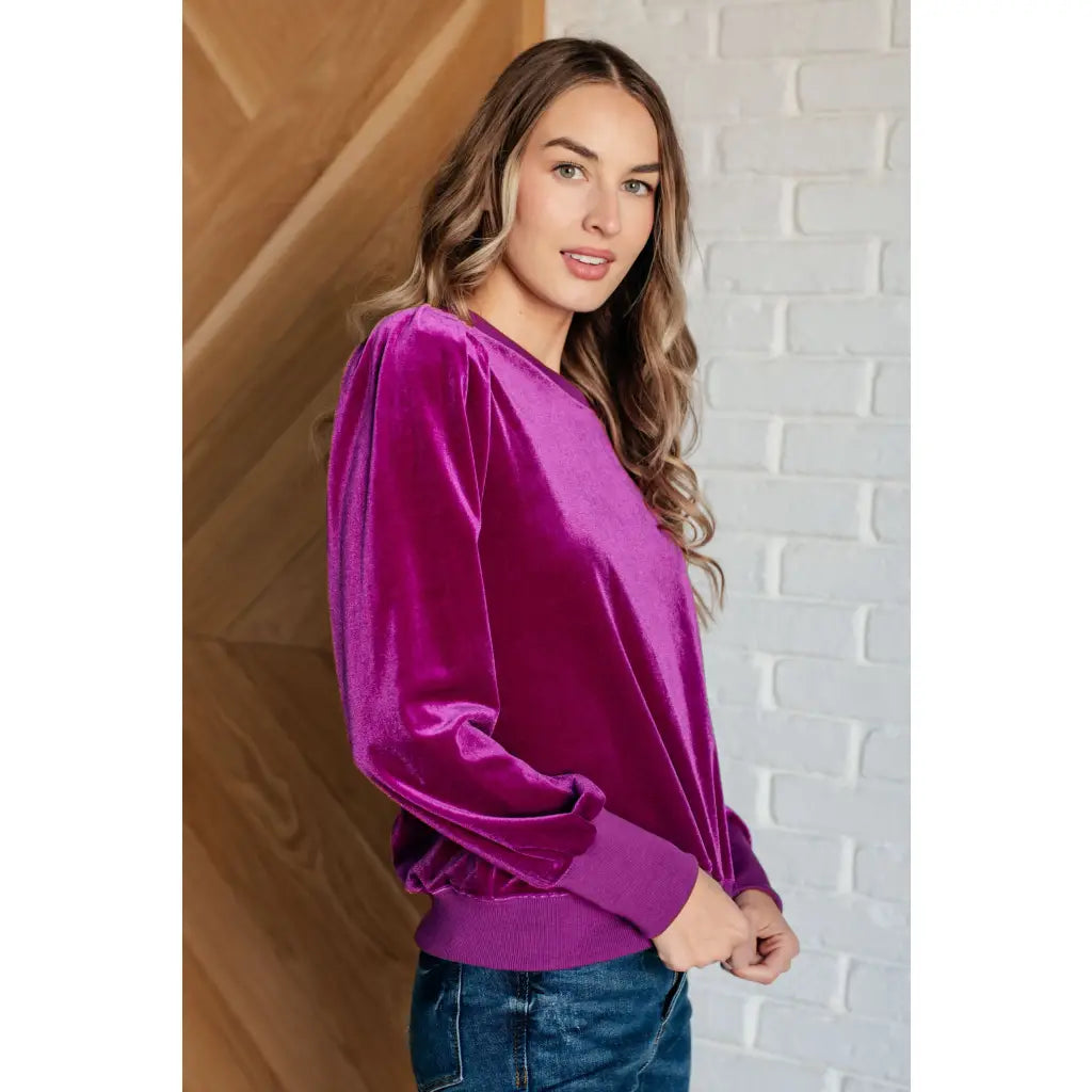 Our A Special Place Velour Pullover Top is the perfect mix of plush and chic. The stunning purple velour knit adds