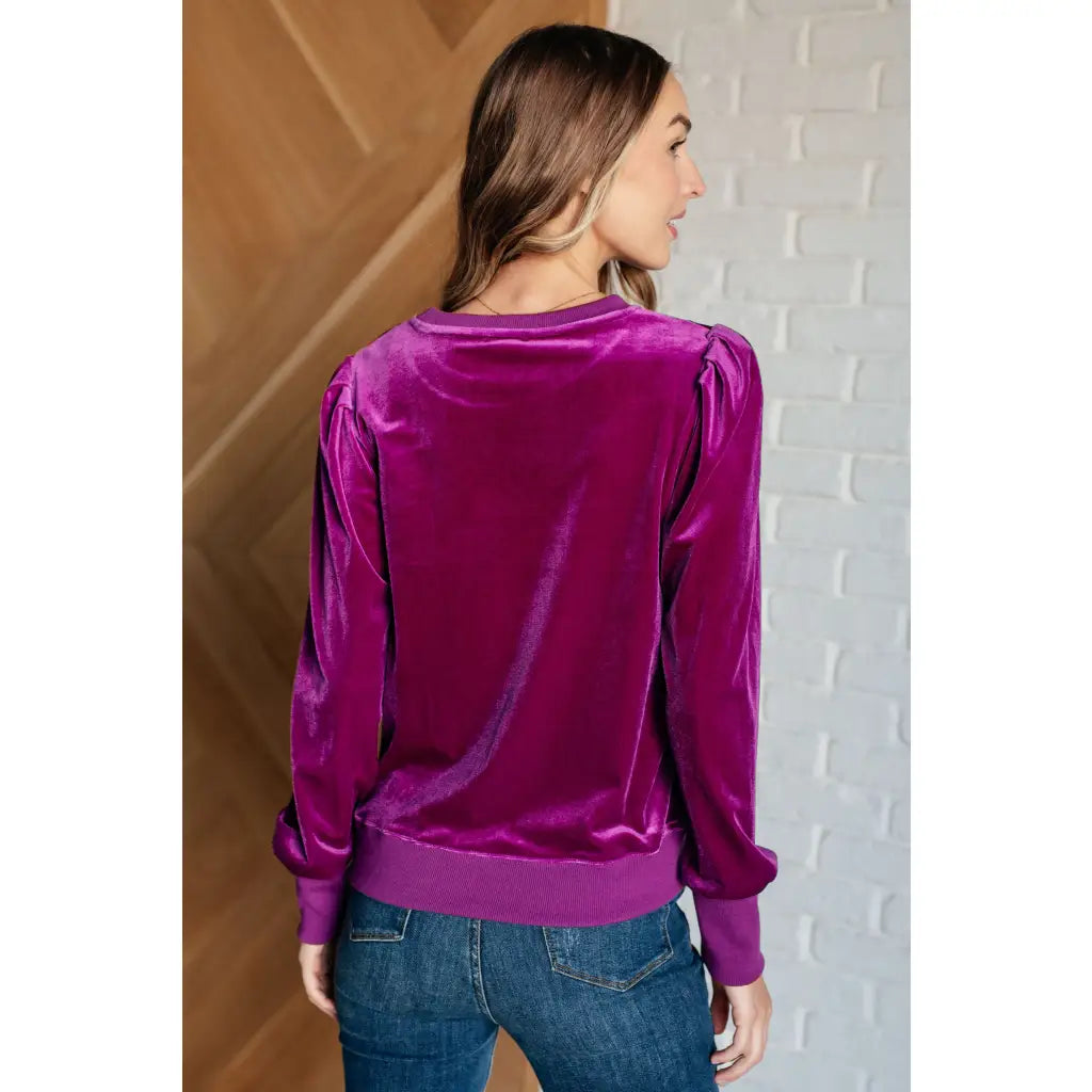 Our A Special Place Velour Pullover Top is the perfect mix of plush and chic. The stunning purple velour knit adds