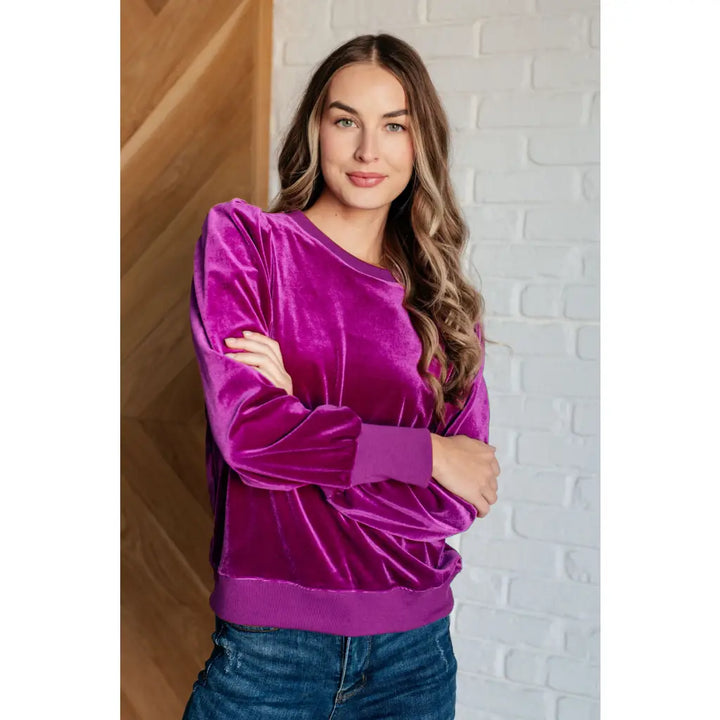 A Special Place Velour Pullover Top - Tops