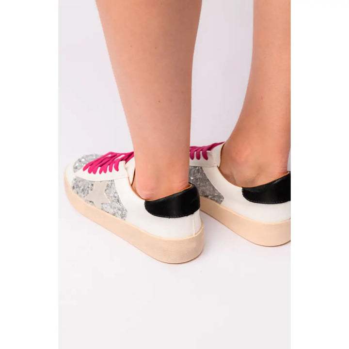 Another Round Sneakers in Silver Sequins