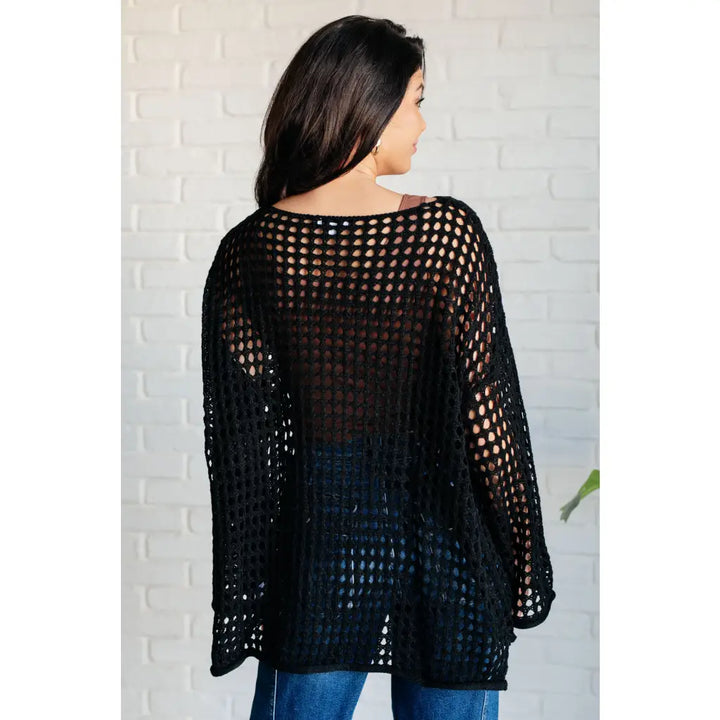 Ask Anyway Fishnet Sweater - Tops