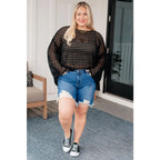 Reel in some serious style with our Ask Anyway Fishnet Sweater. Its boat neckline dropped shoulder side slits and black