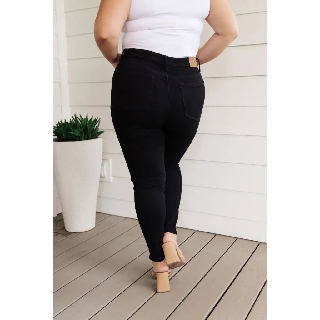 Audrey Tummy Control Black Judy Blue Skinny Jeans