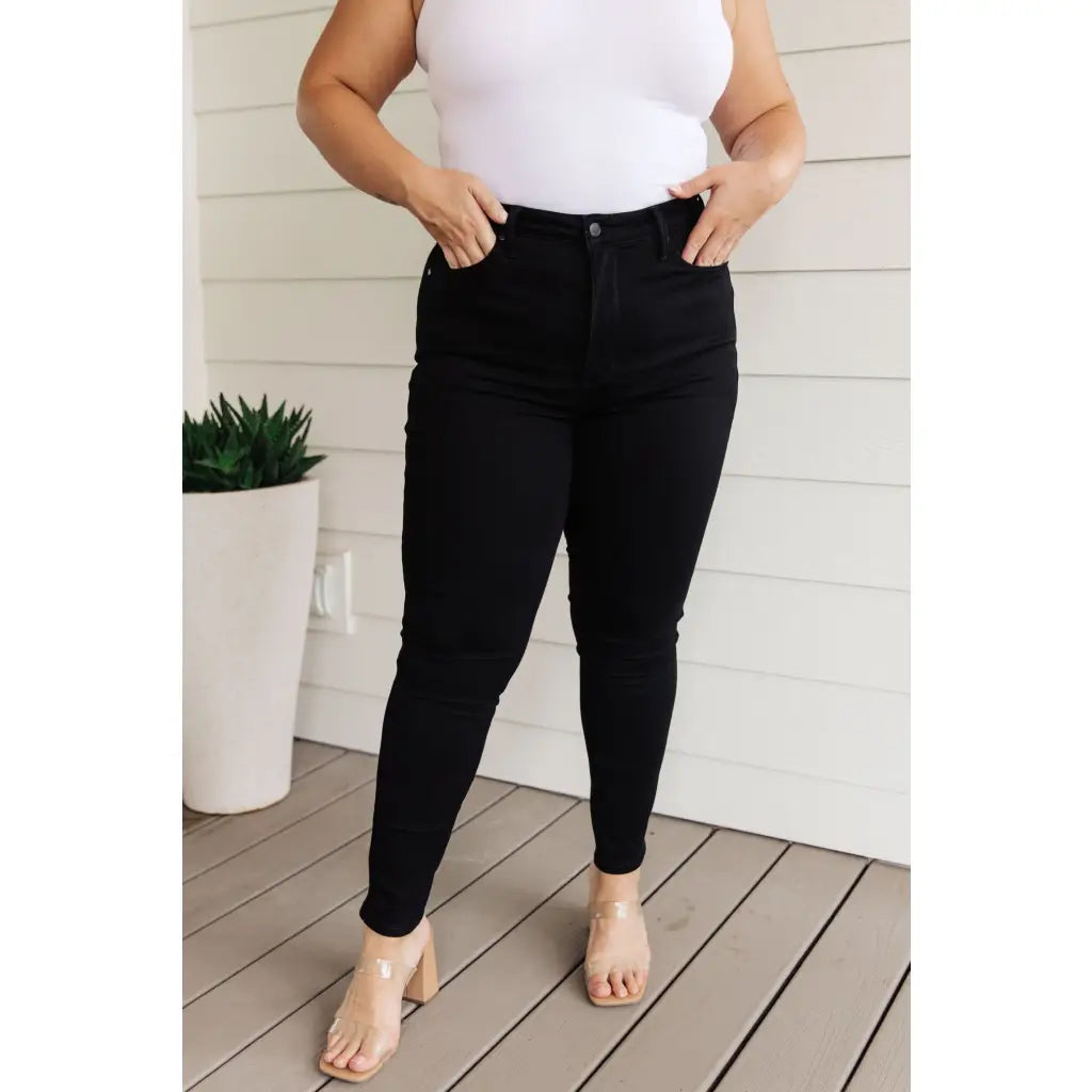 Audrey Tummy Control Black Judy Blue Skinny Jeans