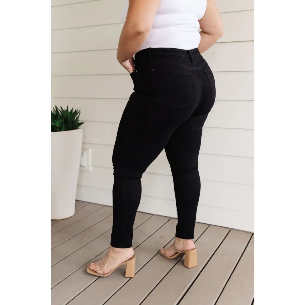 Audrey Tummy Control Black Judy Blue Skinny Jeans