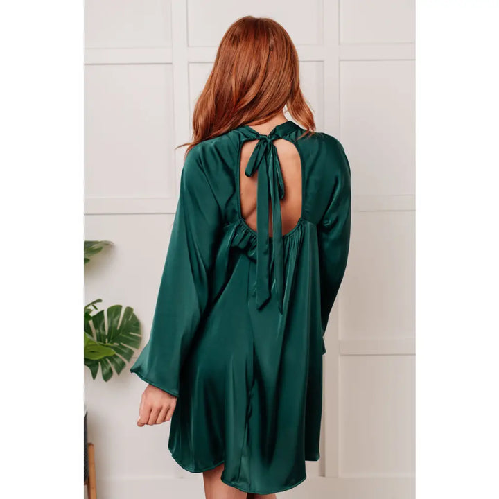 Back Atcha Green Mini Dress - Dresses