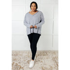 Basically Freezing V-Neck Top in Heather Grey